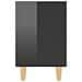 Comodino con Gambe in Legno Massello Nero Lucido 40x30x50 cm - Foto miniatura 5