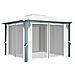 Gazebo con Tende Stringa di Luci LED 300x300 cm Crema Alluminio - Foto miniatura 3
