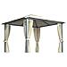 Gazebo con Tende Stringa di Luci LED 300x300 cm Crema Alluminio - Foto miniatura 1