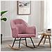 Sedia A Dondolo Rosa In Velluto - Foto miniatura 1