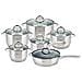 Set Di Pentole In Acciaio Inossidabile Kh-4450 Con Coperchi In Vetro - Foto miniatura 2