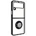 Cover Samsung Galaxy Z Flip 3 Bimateriale Anello Supporto Metallico Nera - Foto miniatura 1