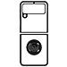 Cover Samsung Galaxy Z Flip 3 Bimateriale Anello Supporto Metallico Nera - Foto miniatura 2