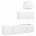 Set Mobili Porta TV 4 pz Bianco in Legno Multistrato - Foto miniatura 1
