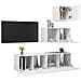 Set Mobili Porta TV 4 pz Bianco in Legno Multistrato - Foto miniatura 4