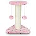 Tiragraffi Per Gatto A Colonne Con Palle Laterali Velluto A Pois 22 20 28h Cm - Foto miniatura 1