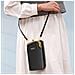Pochette A Tracolla Per Smartphone In Similpelle Martellata Multi-scomparto Nera - Foto miniatura 2