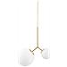 Sospensione Due Globi Opali Due Volte - Foto miniatura 1