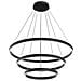 Lampadario A Sospensione Moderno Rim Alluminio Nero 3 Luci Led 115w - Foto miniatura 2