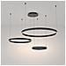Lampadario A Sospensione Moderno Rim Alluminio Nero 3 Luci Led 115w - Foto miniatura 6