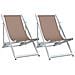 Sedie Da Spiaggia Pieghevoli 2 Pz Marrone Alluminio E Textilene - Foto miniatura 2