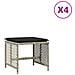Sgabelli Giardino Cuscini 4pz Grigio Chiaro 41x41x36 Polyrattan - Foto miniatura 2
