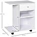 Mobiletto per Stampante in Legno con 4 Ruote, Mensola Regolabile e Piano per CPU, Bianco - Foto miniatura 3