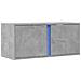 Mobile Tv A Parete Con Luci Led Grigio Cemento 80x31x35 Cm - Foto miniatura 3