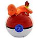 Radiosveglia Luminosa Modello Salamèche Addormentato Su Poké Ball, Rosso - Foto miniatura 1