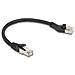 Cavo di rete RJ45 Cat. 8.1 S /FTP maschio da 45° angolato a sinistra per maschio diritto fino a 40 Gbps 0,25 m nero - Foto miniatura 1