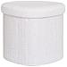Pouf Medford - Bianco - Poliestere - 42,5x36,5x37,5 Cm - Foto miniatura 1