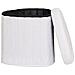 Pouf Medford - Bianco - Poliestere - 42,5x36,5x37,5 Cm - Foto miniatura 4