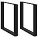 Gambe Tavolo Pranzo A Forma U 2 Pz Nero 80x(72-73) Cm Acciaio - Foto miniatura 1