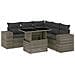 Set Divano da Giardino 6 pz con Cuscini Grigio in Polyrattan - Foto miniatura 1