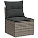 Set Divano da Giardino 6 pz con Cuscini Grigio in Polyrattan - Foto miniatura 6