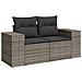 Set Divano da Giardino 6 pz con Cuscini Grigio in Polyrattan - Foto miniatura 4