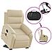 Poltrona Alzapersona Massaggiante Elettrica Crema In Tessuto - Foto miniatura 4