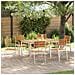 Set da Pranzo da Giardino  7 Pezzi in Legno Massello di Acacia, Tavolo da Pranzo all'Aperto  150x90x75 cm in Legno Massello di Acacia, Sedie da Giardino impilabili  2 pz in Legno Massello di Acacia e Acciaio, Sedie da Giardino impilabili  4 pz in Legno Ma - Foto miniatura 2