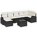 Set Divano Giardino 8 Pezzi con Cuscini Nero Polyrattan - Foto miniatura 1