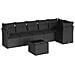 Set Divani da Giardino con Cuscini 7pz Nero Polyrattan - Foto miniatura 1