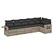 Set Divano da Giardino 6pz con Cuscini Grigio Chiaro Polyrattan - Foto miniatura 1
