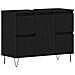 Mobile lavabo da bagno  Nero Rovere 80x33x60 cm Legno ingegnerizzato - Foto miniatura 1