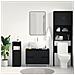 Mobile lavabo da bagno  Nero Rovere 80x33x60 cm Legno ingegnerizzato - Foto miniatura 4