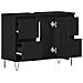Mobile lavabo da bagno  Nero Rovere 80x33x60 cm Legno ingegnerizzato - Foto miniatura 5