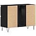 Mobile lavabo da bagno  Nero Rovere 80x33x60 cm Legno ingegnerizzato - Foto miniatura 8