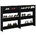Armadi per scarpe da muro 2 pcs Rovere nero Legno multistrato - Foto miniatura 3