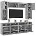 Set Mobili TV a Muro 6 pz con Luci LED Grigio Cemento - Foto miniatura 5