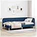 Cornice del letto ad angolo Blu 100 x 200 cm Tessuto - Foto miniatura 2