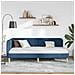 Cornice del letto ad angolo Blu 100 x 200 cm Tessuto - Foto miniatura 4