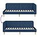 Cornice del letto ad angolo Blu 100 x 200 cm Tessuto - Foto miniatura 9