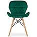 WAKO Sedia in velluto verde dal design moderno per soggiorno x2 - Foto miniatura 3