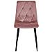 Sedia TYRA - Rivestita in velluto rosa per soggiorno x 3 - Foto miniatura 3