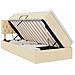 Letto con contenitore e LED con led Crema 90 x 190 cm Tessuto - Foto miniatura 1