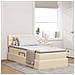 Letto con contenitore e LED con led Crema 90 x 190 cm Tessuto - Foto miniatura 2