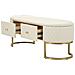 Panca Con Portaoggetti Vkh302-bianco-legno-120x40x43 Cm - Foto miniatura 3