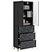 Set di armadi 2 pcs Nero 66 x 34,5 x 90 cm Legno ingegnerizzato - Foto miniatura 2