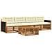 Set di divani da esterno con cuscino 5 pcs Naturale e Crema - Foto miniatura 1