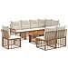Set Divano da Giardino 9 pz Naturale e Bianco Crema polyrattan - Foto miniatura 1
