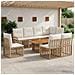 Set Divano da Giardino 9 pz Naturale e Bianco Crema polyrattan - Foto miniatura 4