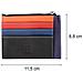Bustina Porta Carte Di Credito In Vera Pelle Colorata Portafogli Con Zip Nero - Foto miniatura 2